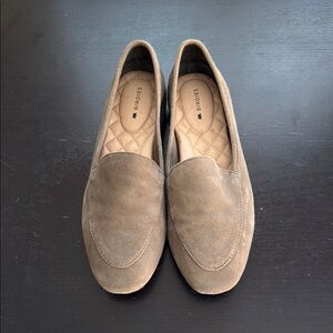 Birdies Tan Suede Flats Classic Slip-On Loafers